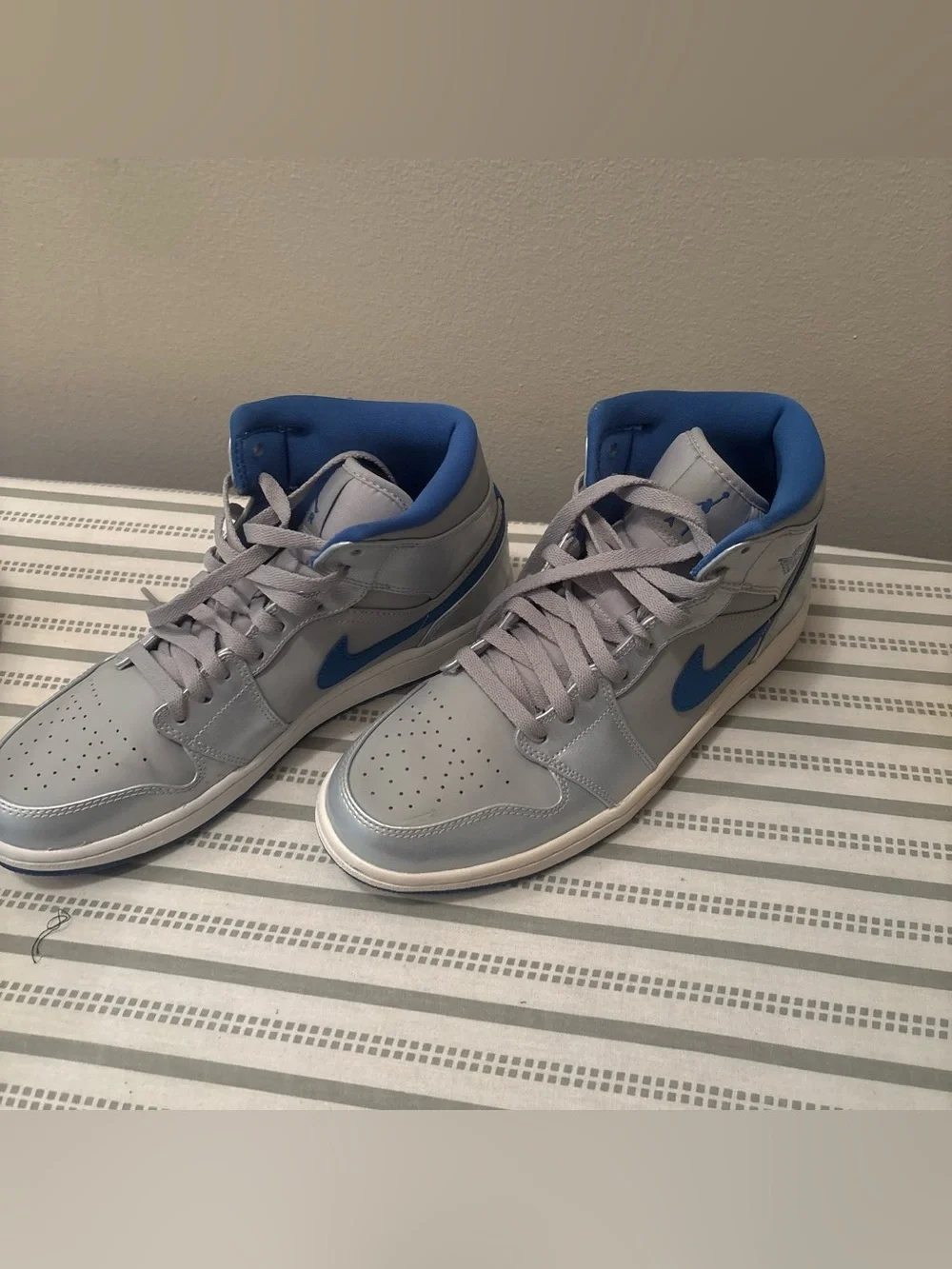 Jordan Mid-Top Sneakers in Gray and Blue